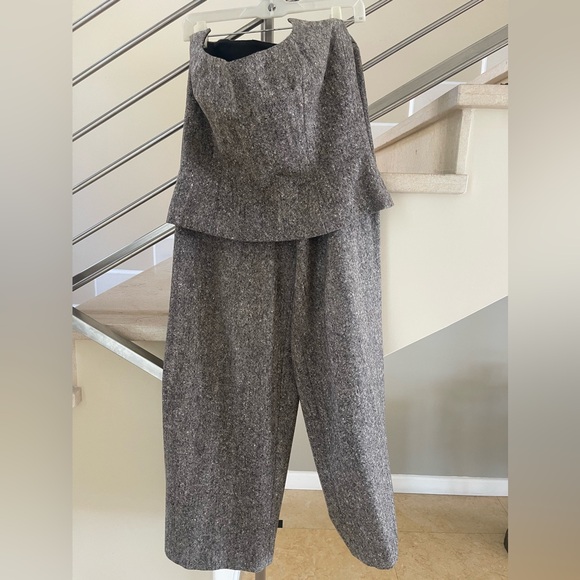 VINTAGE ZANG TOI brown BUSTIER TOP - Picture 4 of 10